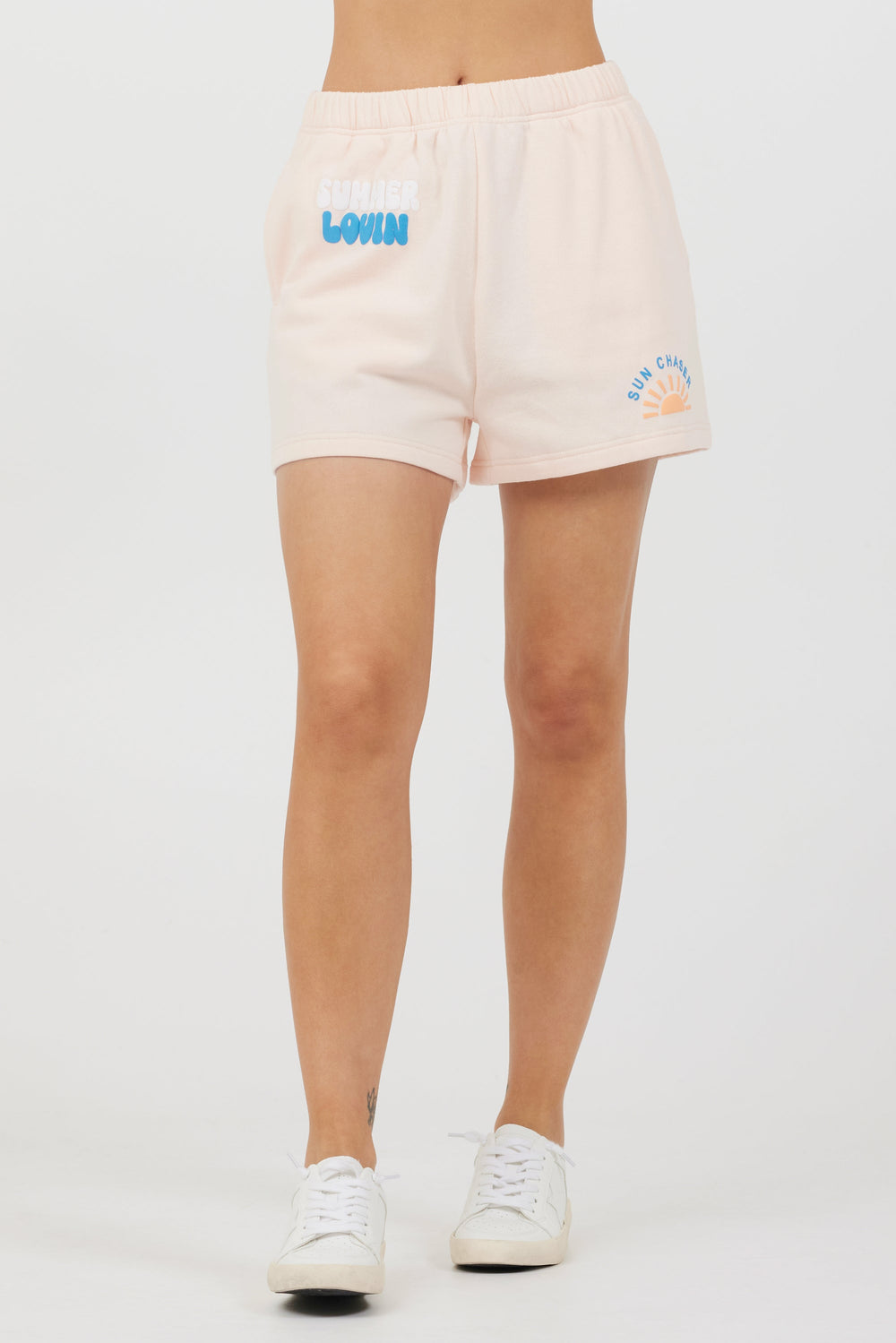 Peach Parfait W/ Multi Puff "Sunchaser" Surf Wash Shorts | Vintage Havana Peach Parfait