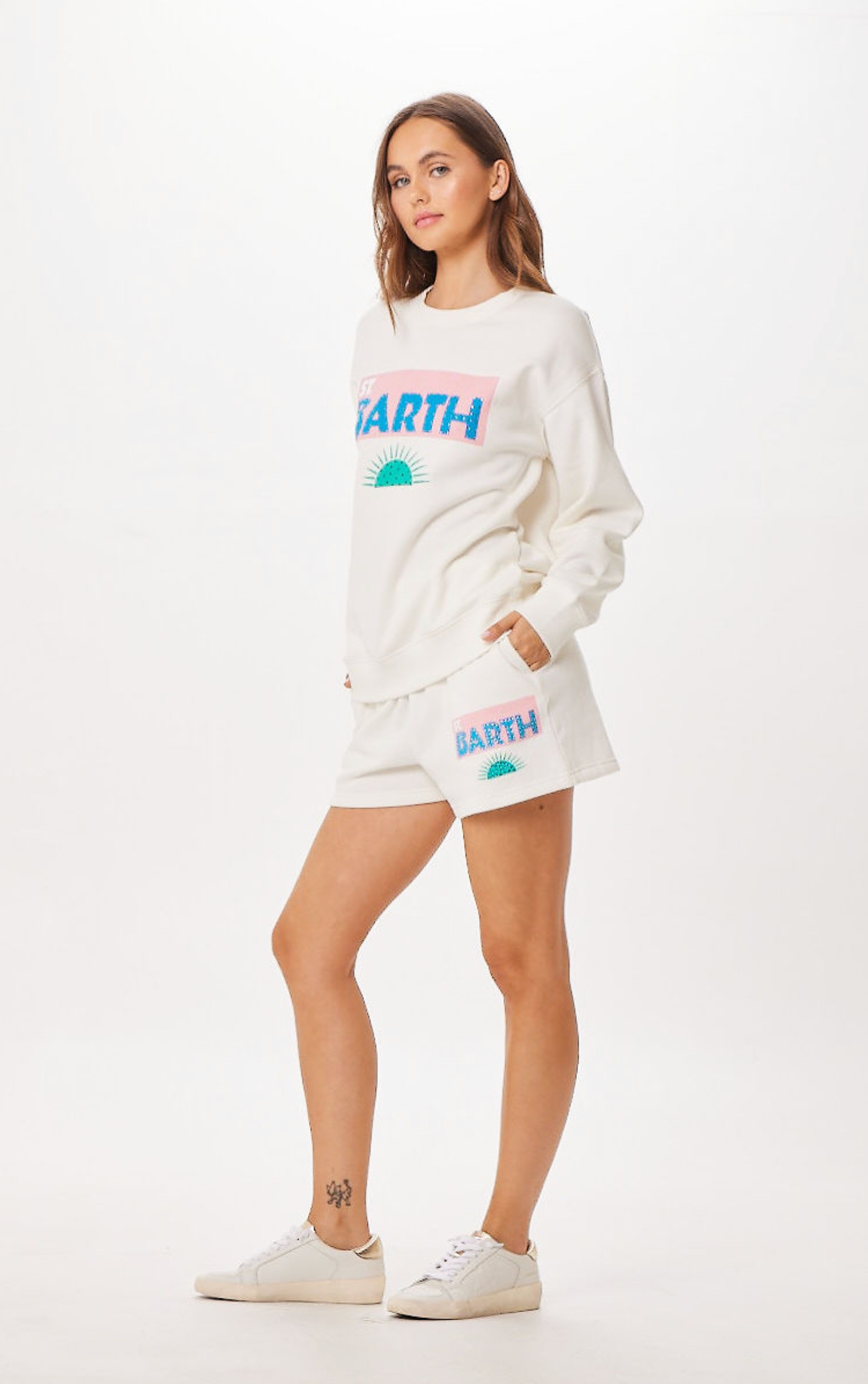 White St. Barth Jet Setter Surf Wash Shorts | Vintage Havana White