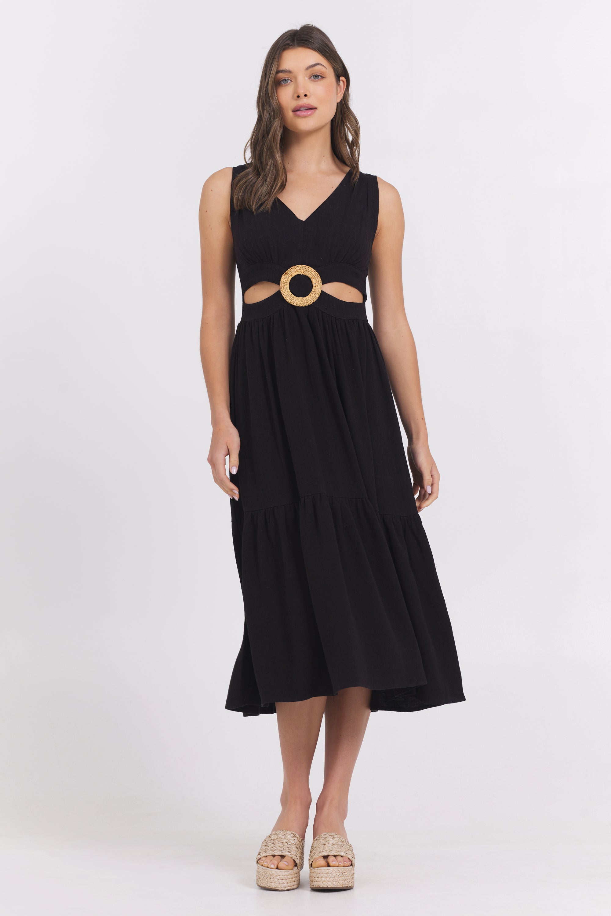 Linen Maxi Dress | Vintage Havana Black