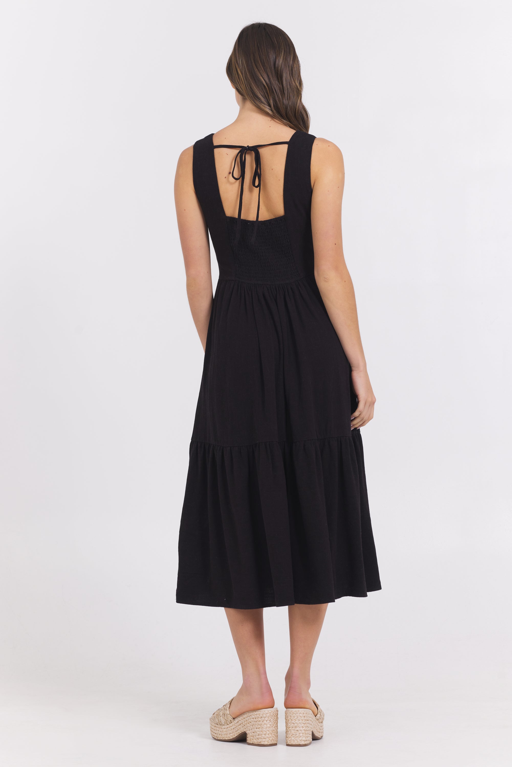 Linen Maxi Dress | Vintage Havana Black