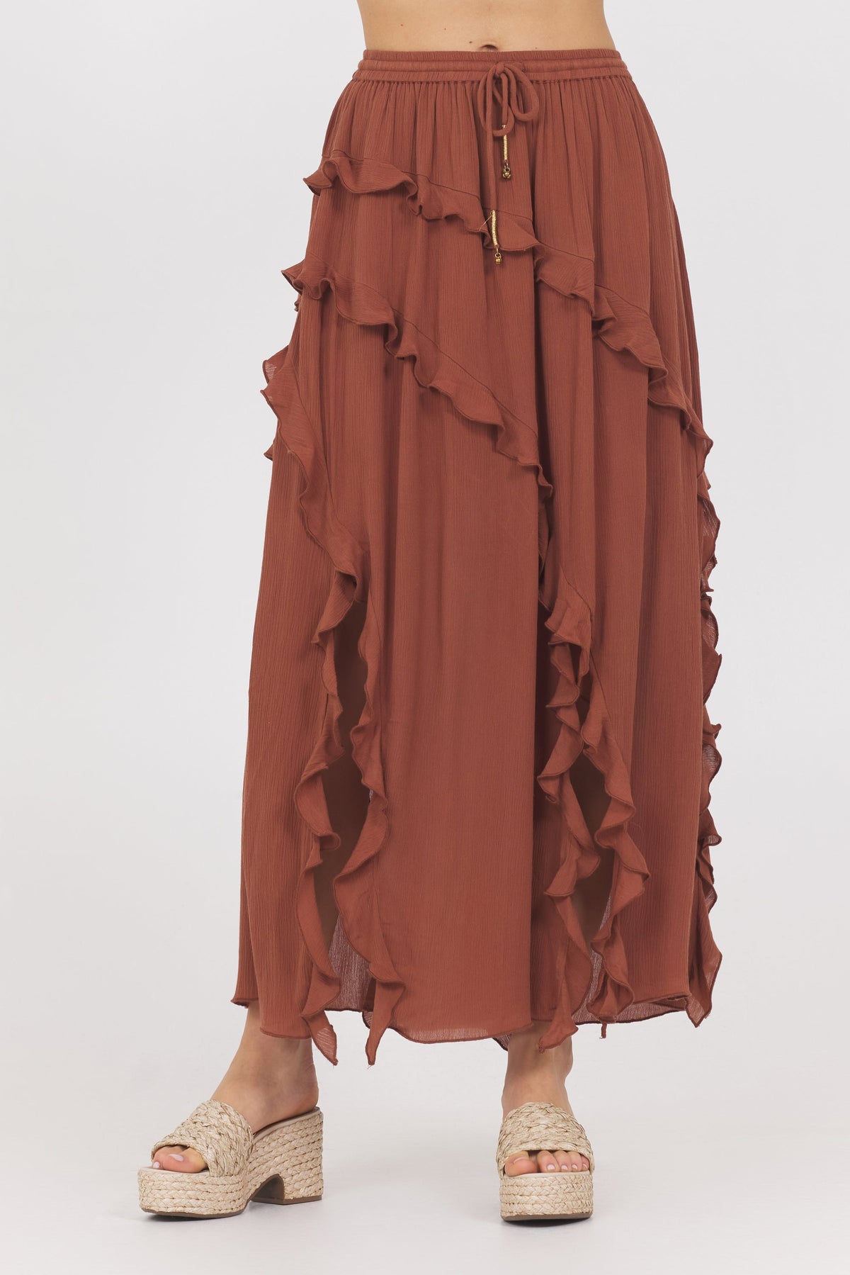 Sedona Sand Ruffle Maxi Skirt | Vintage Havana Sedona Sand