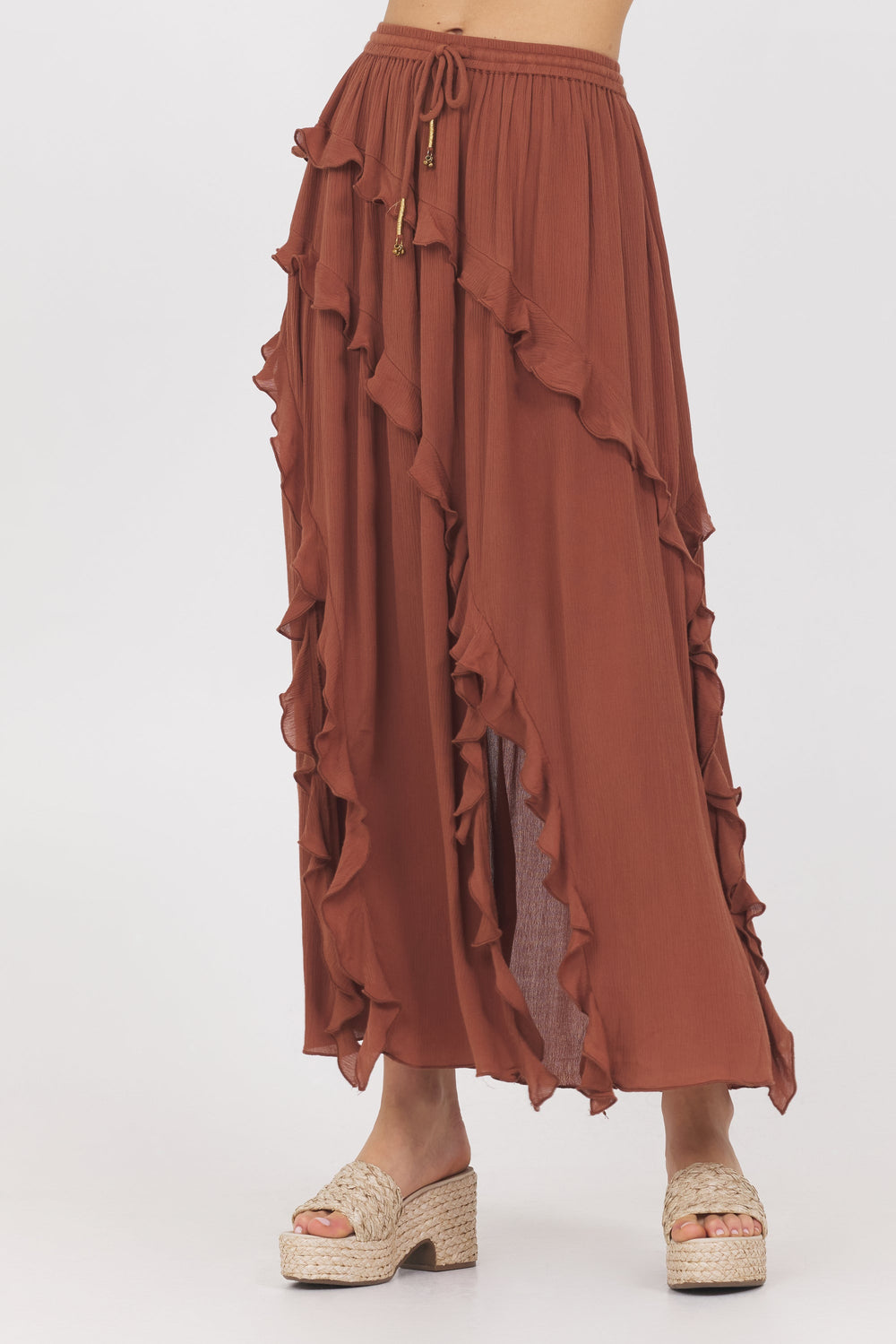 Sedona Sand Ruffle Maxi Skirt | Vintage Havana Sedona Sand