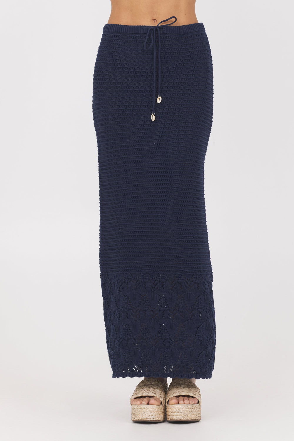 Navy Crochet Maxi Skirt | Vintage Havana Navy