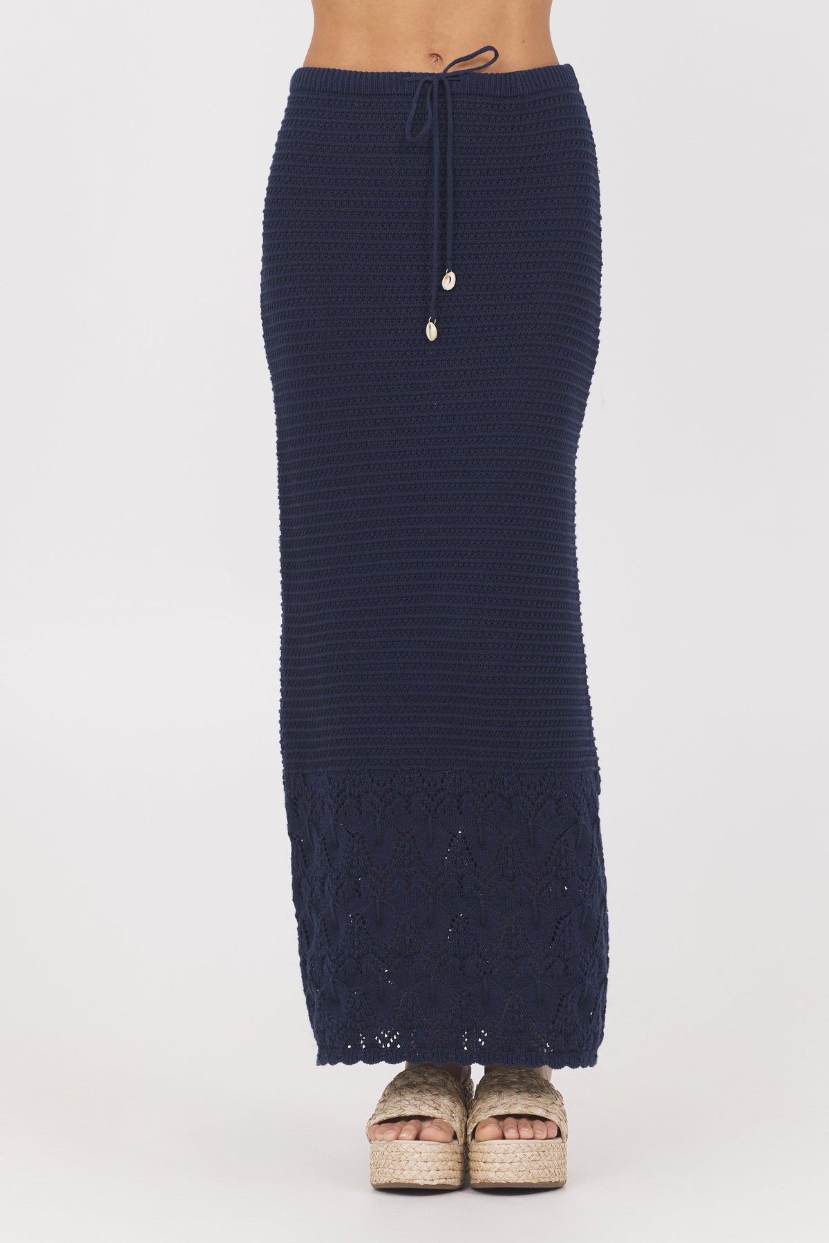 Navy Crochet Maxi Skirt | Vintage Havana Navy