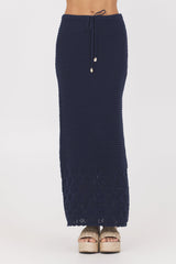 Navy Crochet Maxi Skirt | Vintage Havana Navy