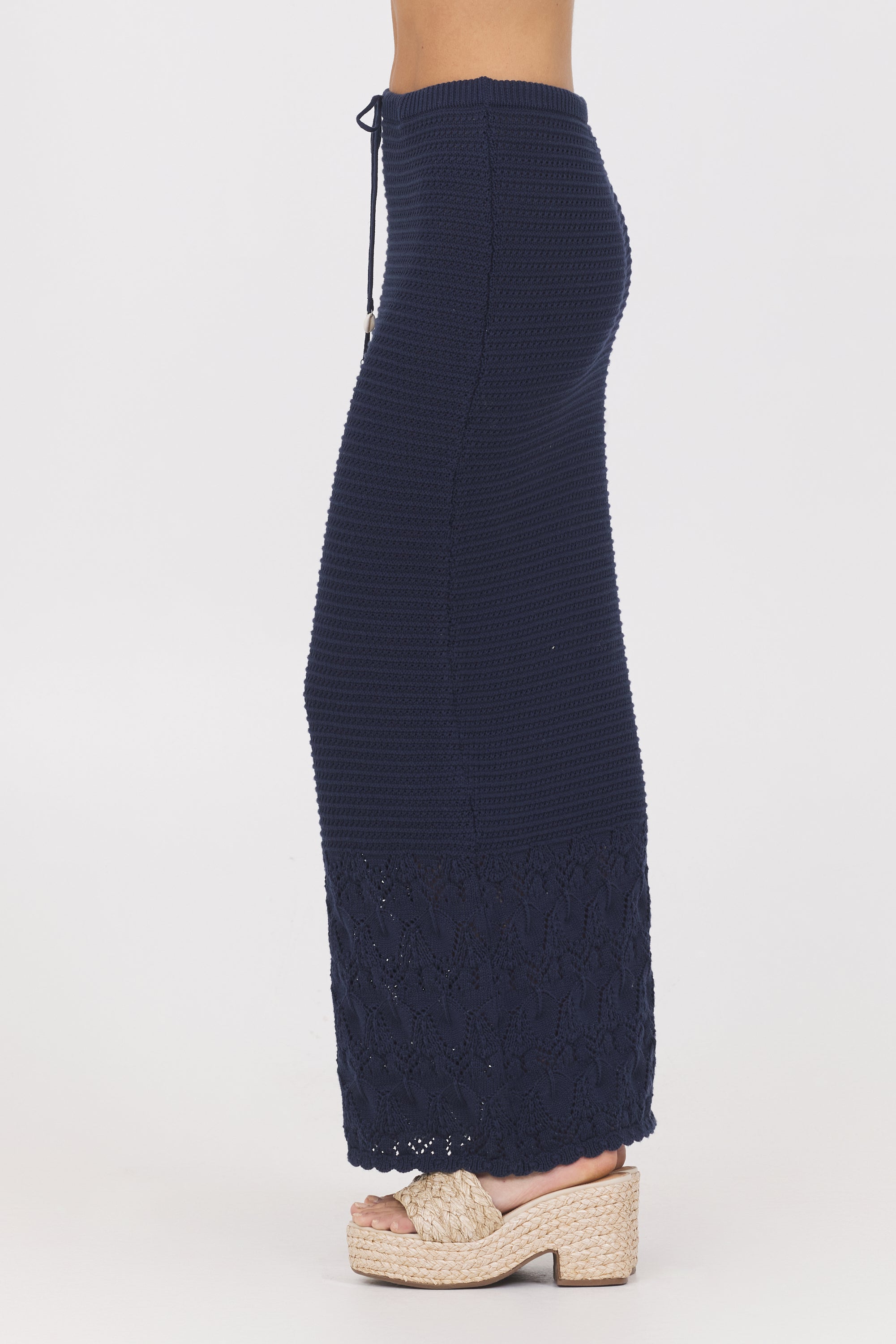 Navy Crochet Maxi Skirt | Vintage Havana Navy
