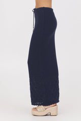 Navy Crochet Maxi Skirt | Vintage Havana Navy