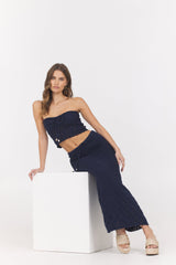 Navy Crochet Maxi Skirt | Vintage Havana Navy