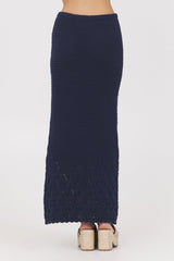 Navy Crochet Maxi Skirt | Vintage Havana Navy