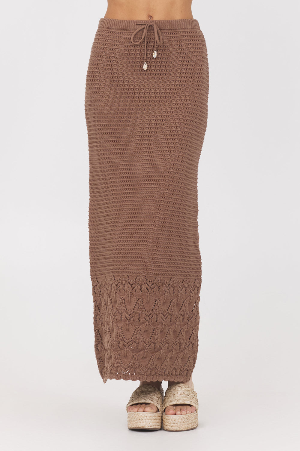 Pecan Crochet Maxi Skirt | Vintage Havana Pecan