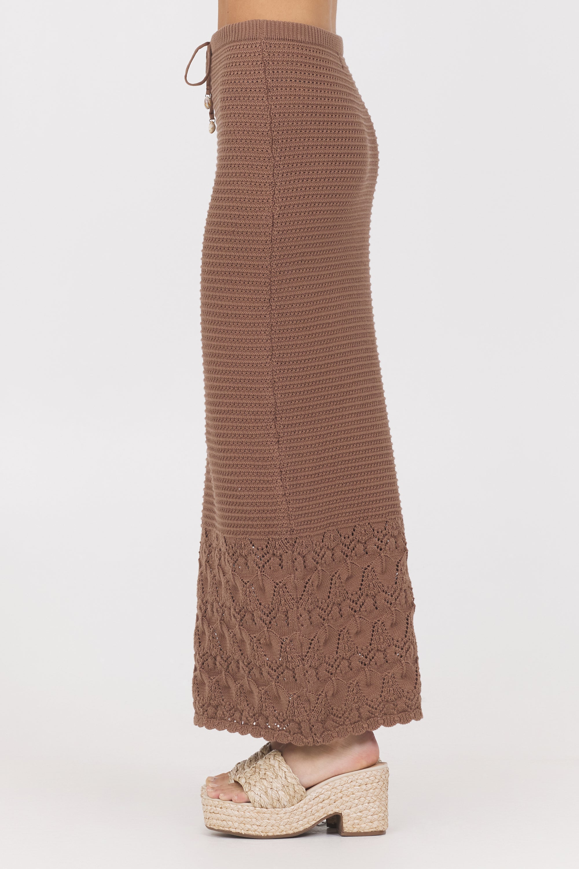Pecan Crochet Maxi Skirt | Vintage Havana Pecan
