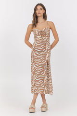Woven Cut Out Dress | Vintage Havana Natural Animal Print