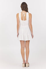 Linen Dress w/ Wooden O Ring | Vintage Havana White