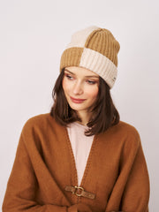 SEAM PATTERN BEANIE - TAN | Vintage Havana Tan
