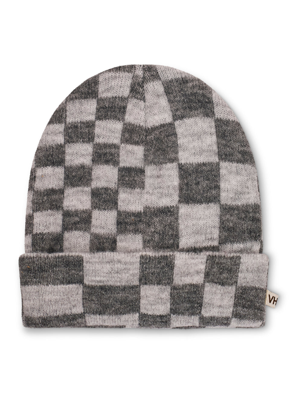 CHECK PATTERN BEANIE - GREY | Vintage Havana Grey