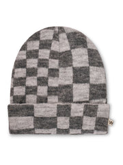 CHECK PATTERN BEANIE - GREY | Vintage Havana Grey