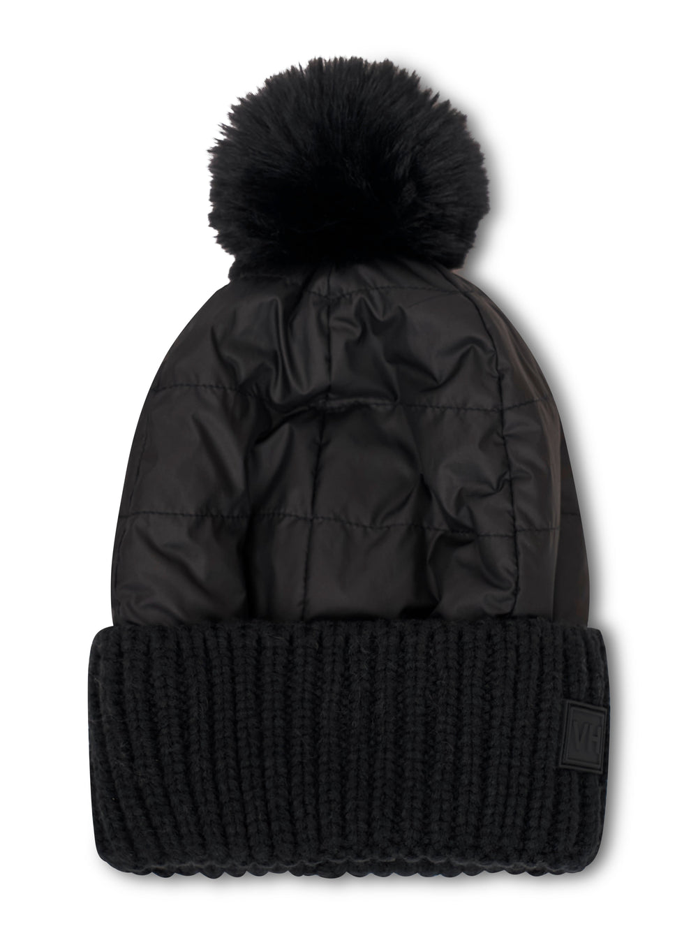 PUFFER POMPOM HAT - BLACK | Vintage Havana Black