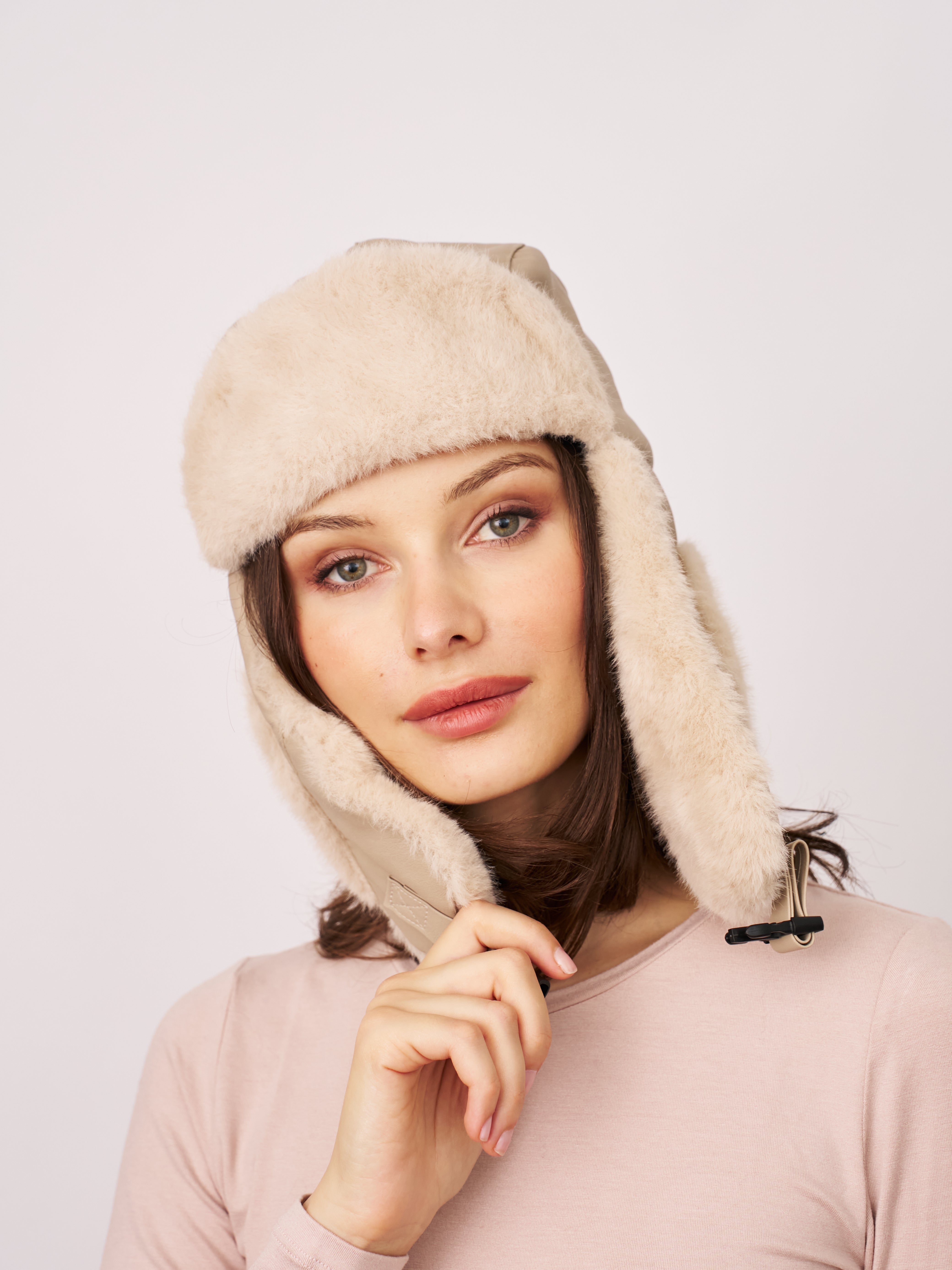 FUR TRAPPER HAT - CREAM | Vintage Havana Cream