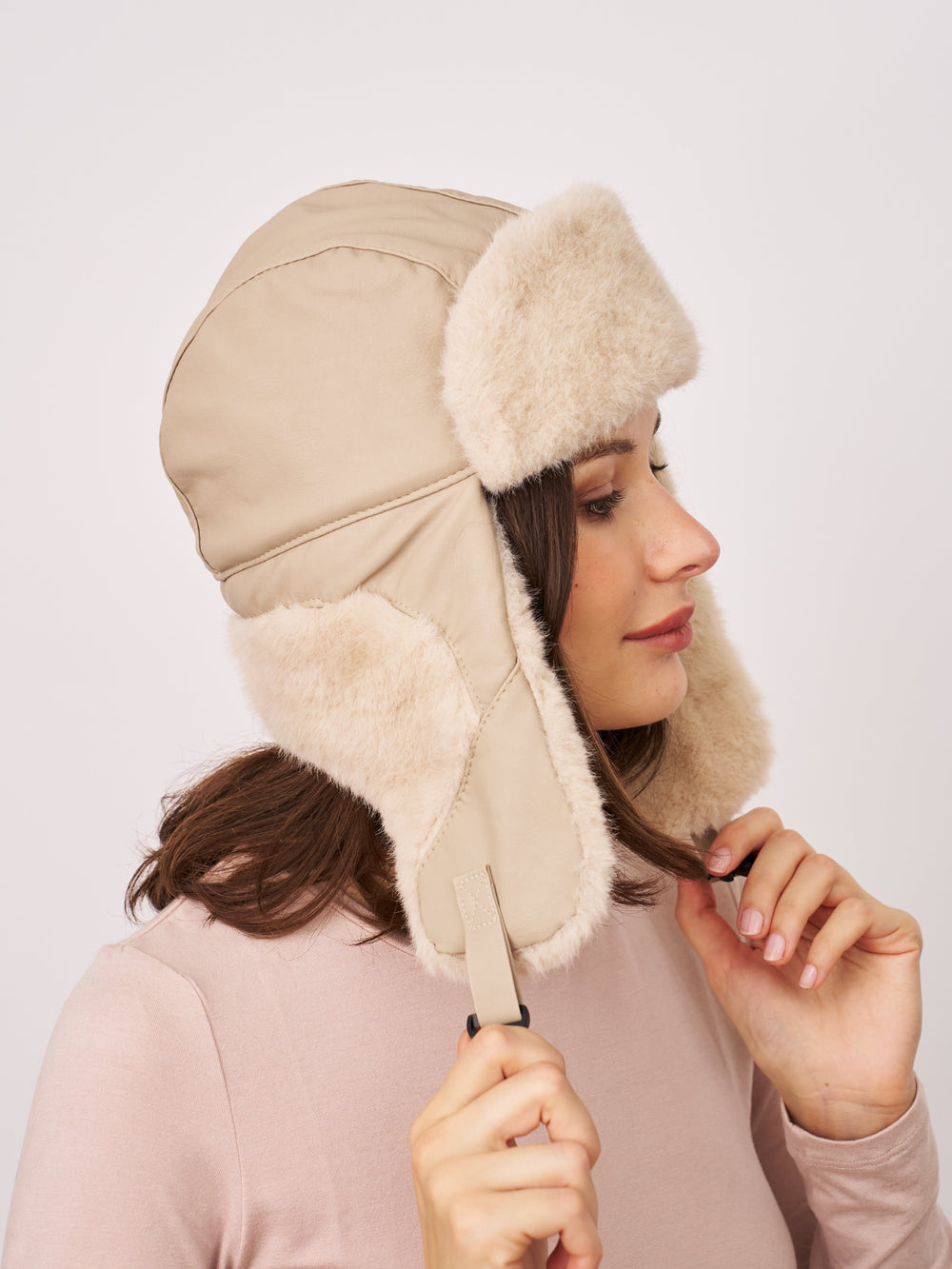 FUR TRAPPER HAT - CREAM | Vintage Havana Cream