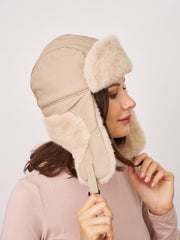 FUR TRAPPER HAT - CREAM | Vintage Havana Cream