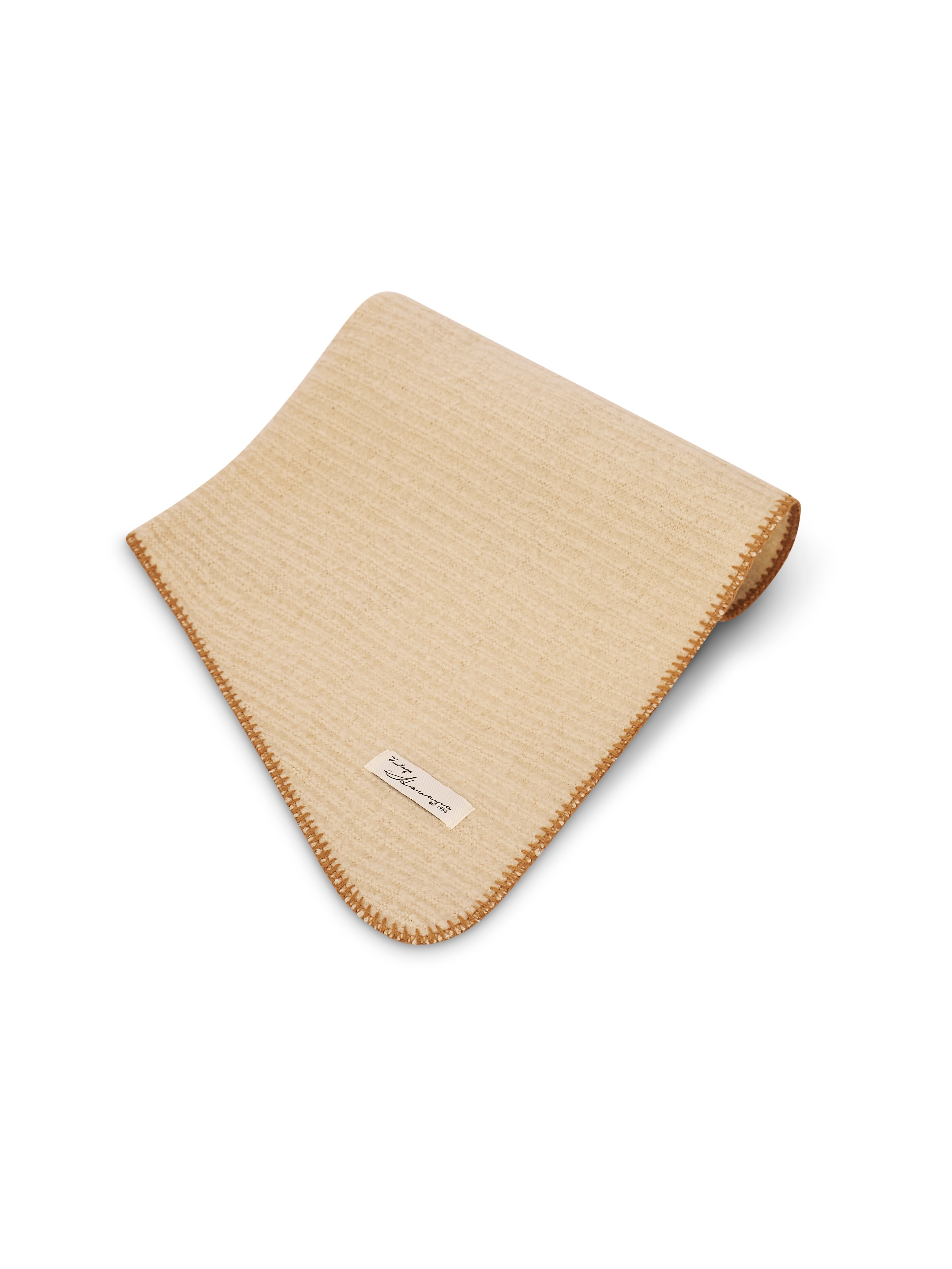 BLANKET STITCH KNIT SCARF - IVORY/WHEAT | Vintage Havana Ivory/Wheat