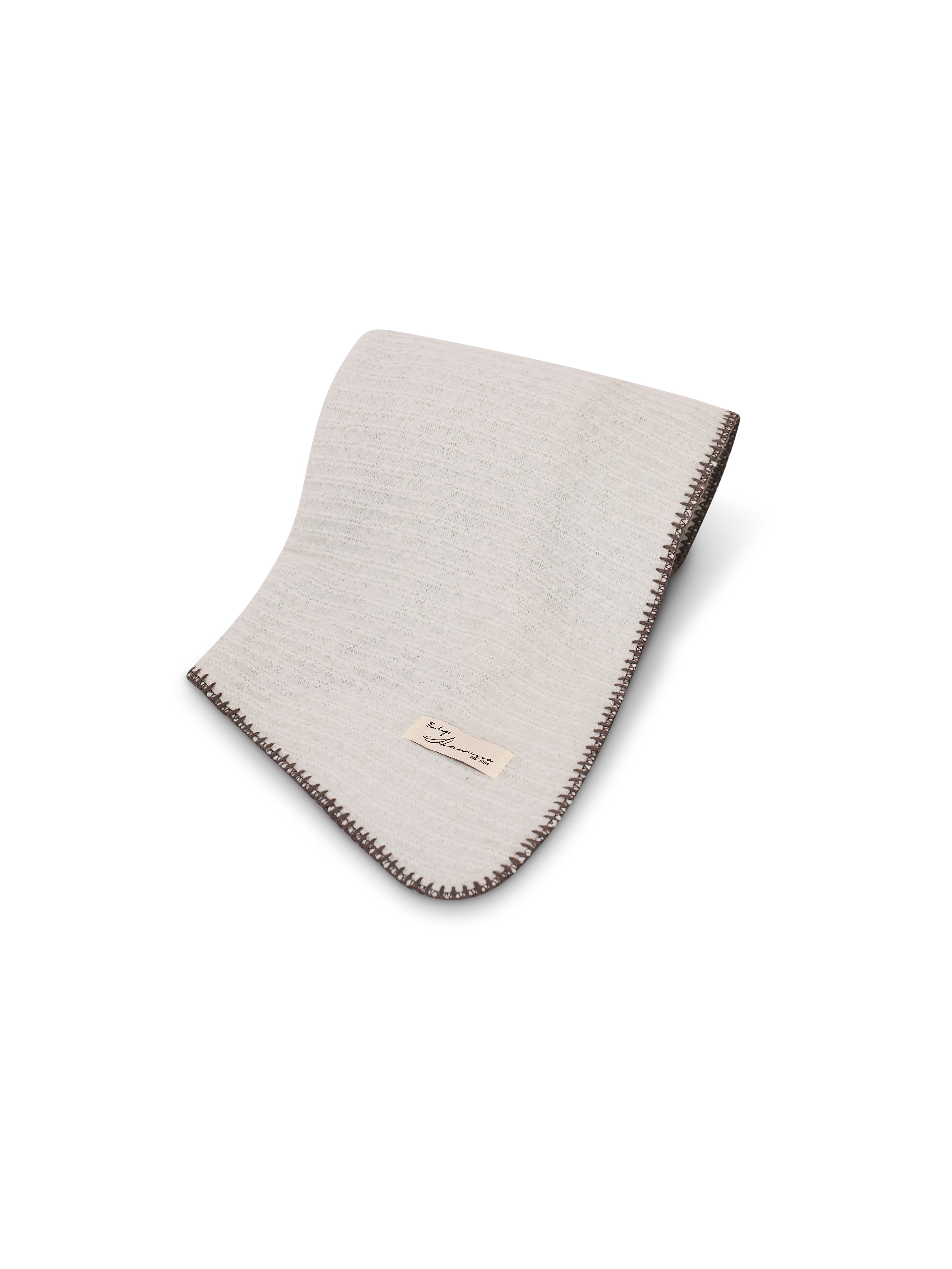 BLANKET STITCH KNIT SCARF - GREY/CHARCOAL | Vintage Havana Grey/Charcoal