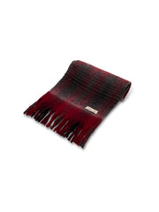 CHECK CHUNKY TASSEL SCARF - RED | Vintage Havana Red