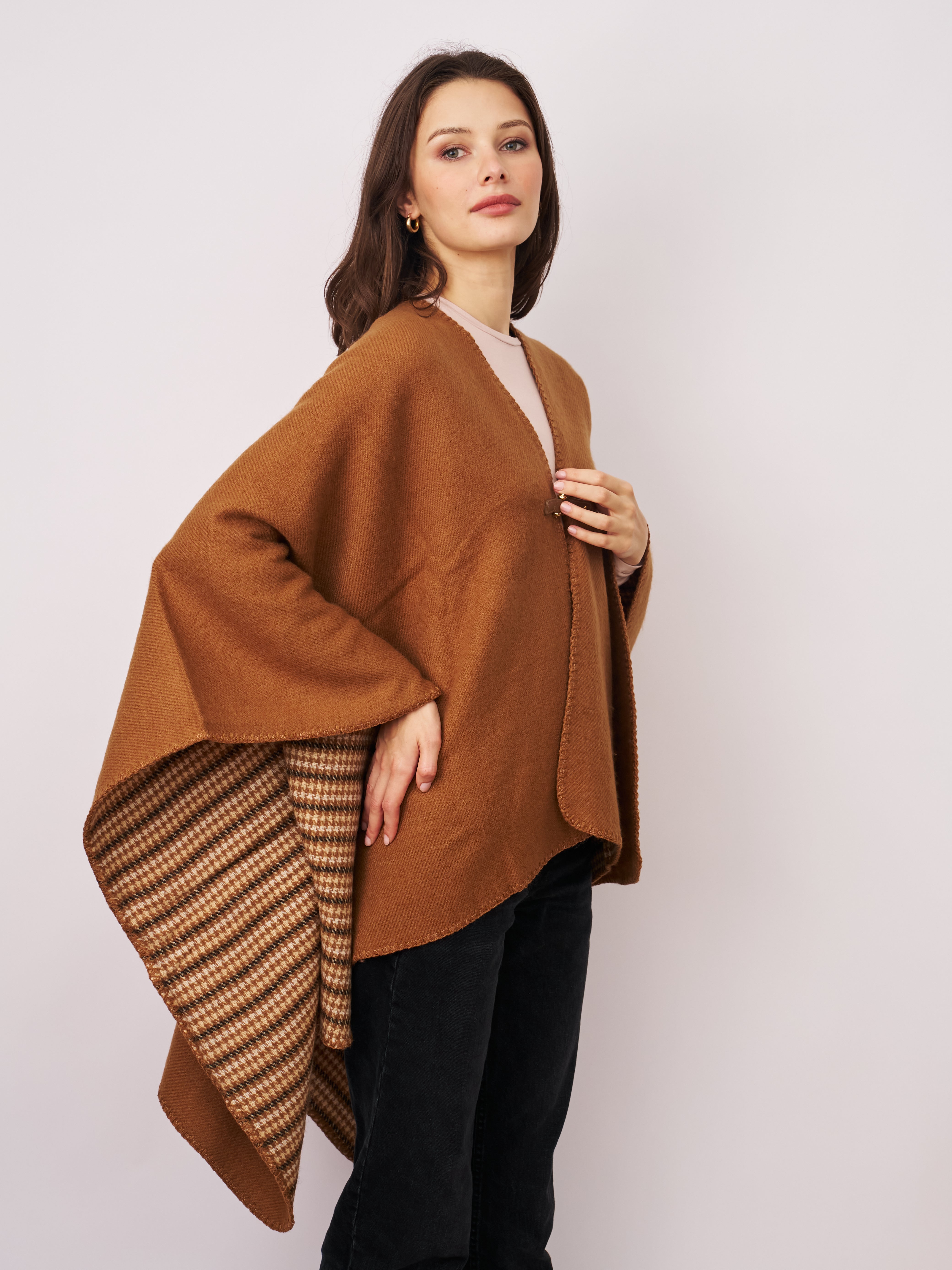 WHIPSTITCH RUANA - TAN/IVORY | Vintage Havana Tan/Ivory