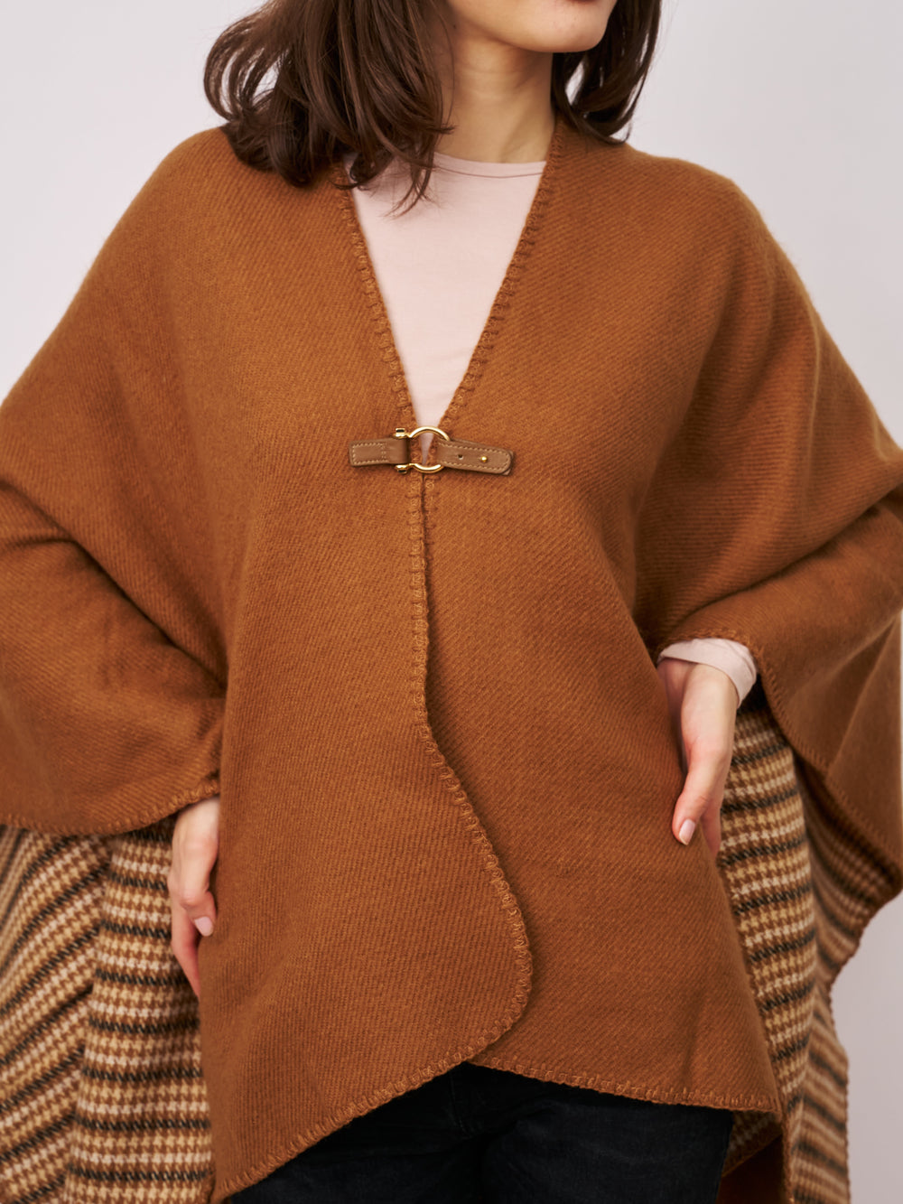 WHIPSTITCH RUANA - TAN/IVORY | Vintage Havana Tan/Ivory
