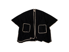 WHIPSTITCH RUANA WITH POCKETS | Vintage Havana Black/Ivory