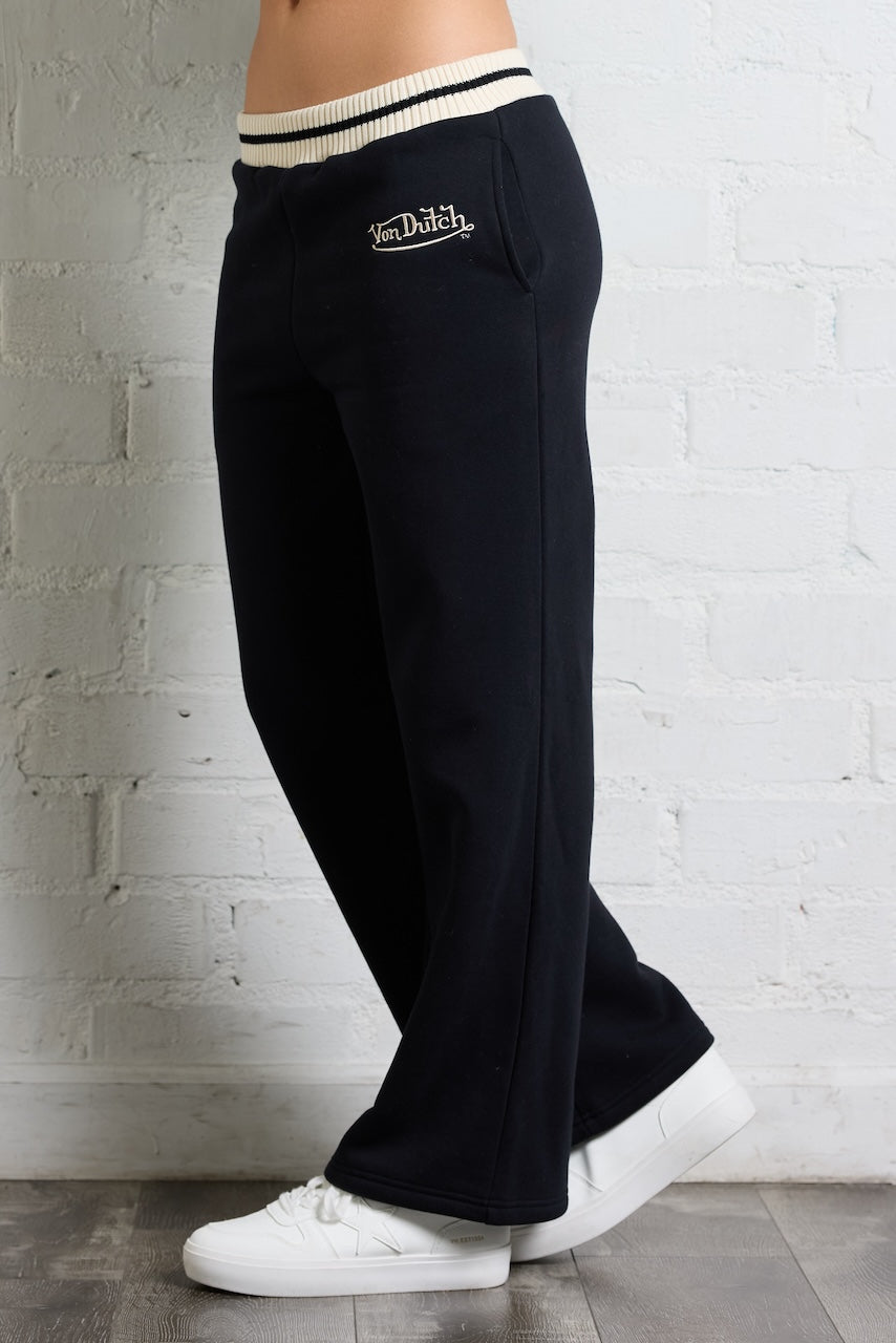 Von Dutch Wide Leg Pant | Vintage Havana Black/Ivory