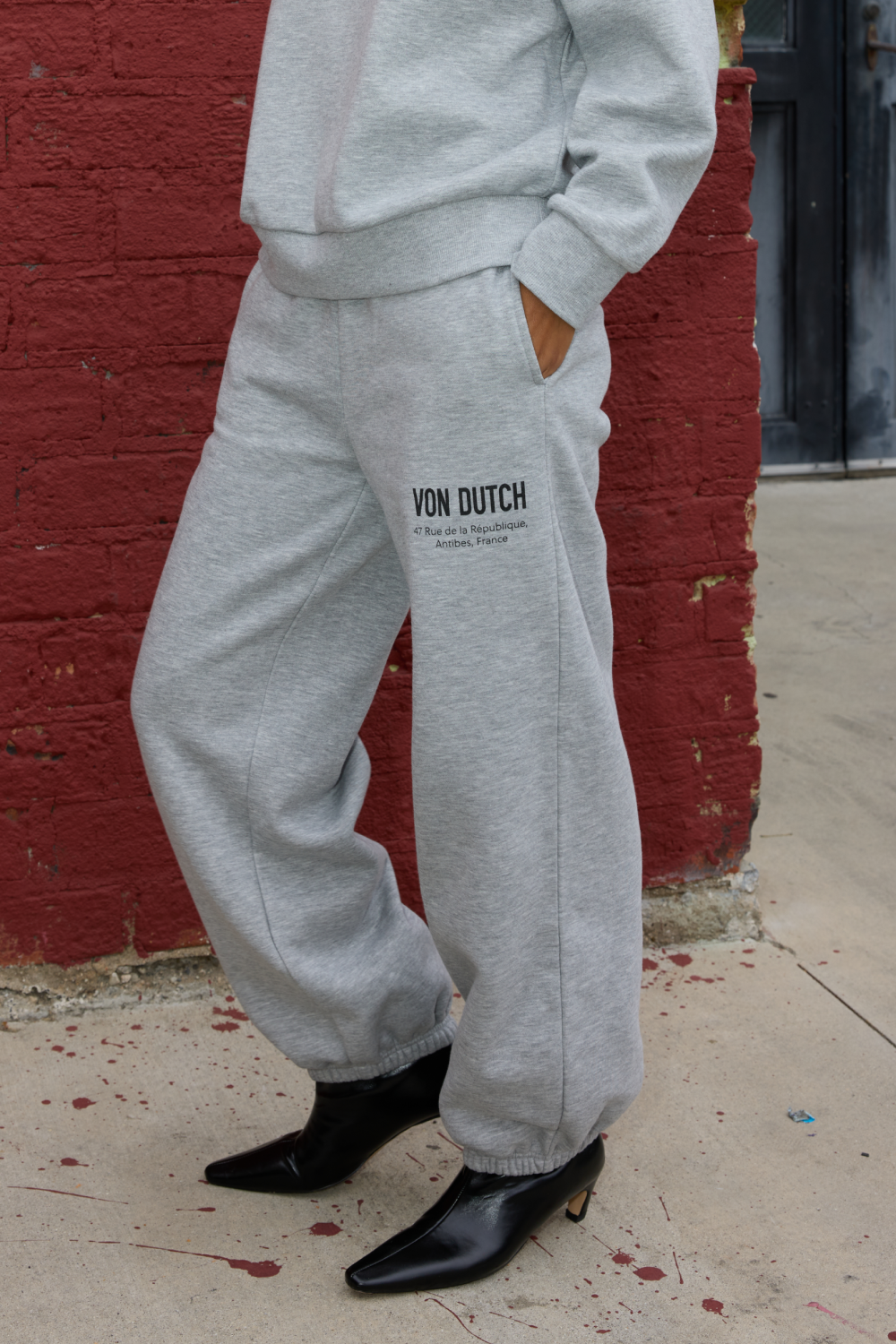 Von Dutch Jogger in Heather Grey | Vintage Havana Heather Grey/Black