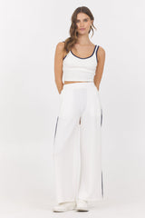 White Navy Cloud w/ Piping Tank | Vintage Havana White with Navy