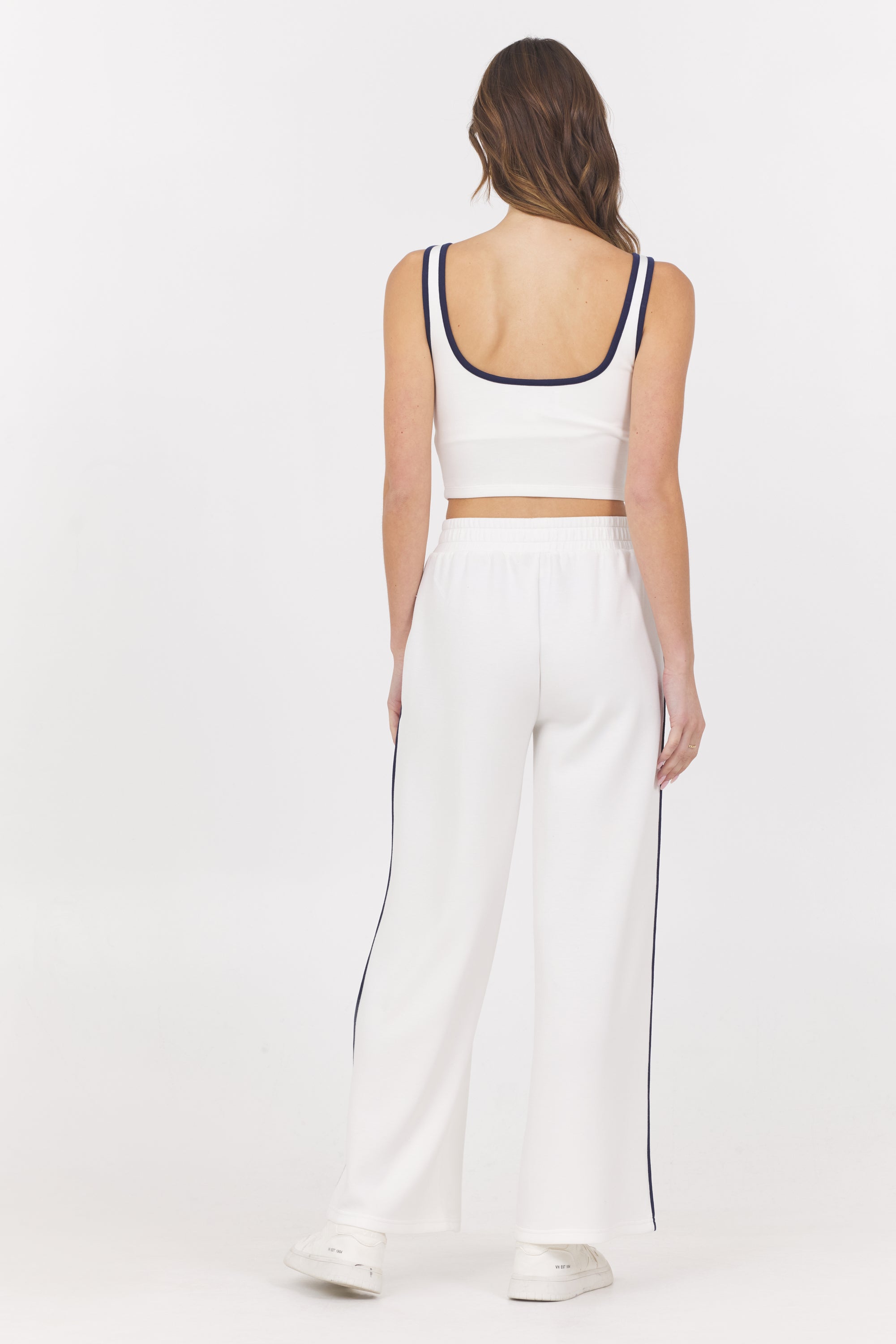White Navy Cloud w/ Piping Tank | Vintage Havana White with Navy