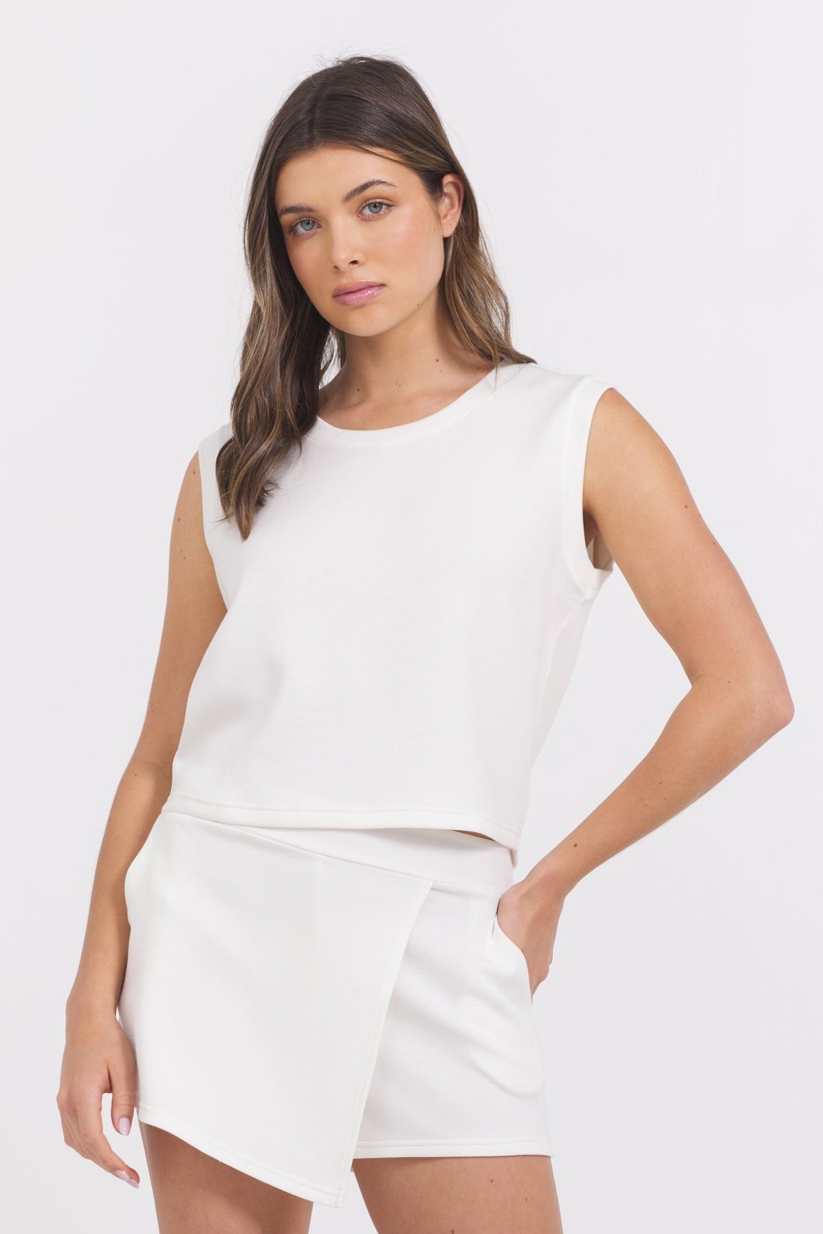Egg Shell Cloud Cut Off Tank | Vintage Havana Egg Shell