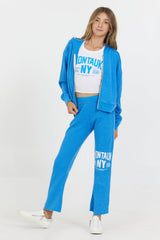 Kids "Montauk" Burnout Thermal Zip Hoodie | Vintage Havana Vintage Blue