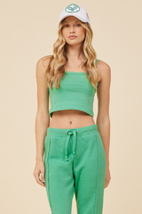 Surf Green Solid Burnout Fleece Tank | Vintage Havana Surf Green