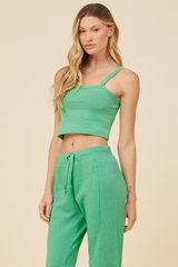 Surf Green Solid Burnout Fleece Tank | Vintage Havana Surf Green