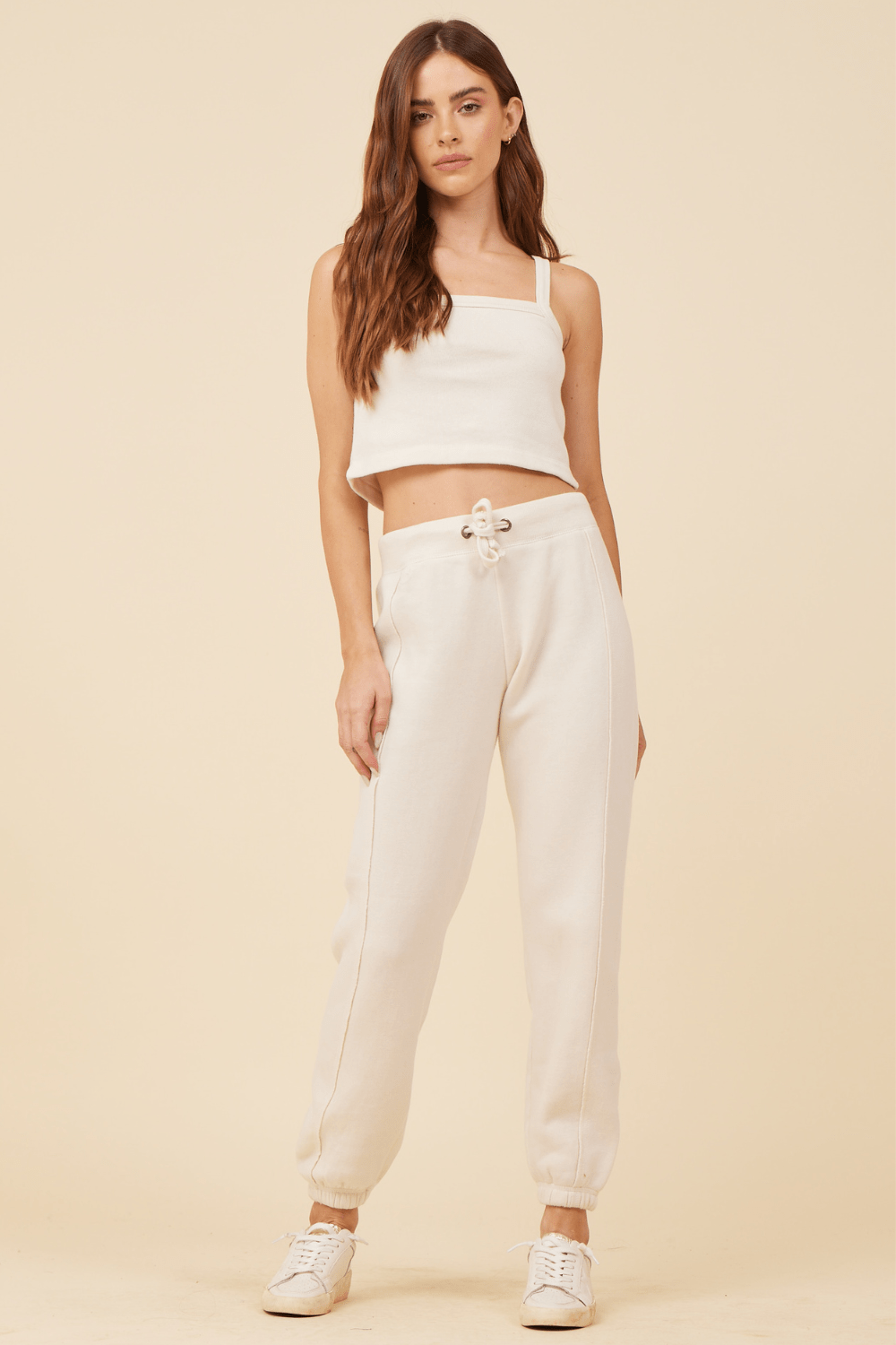 Coconut White Solid Burnout Fleece Tank | Vintage Havana Coconut White