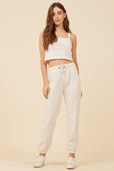Coconut White Solid Burnout Fleece Tank | Vintage Havana Coconut White
