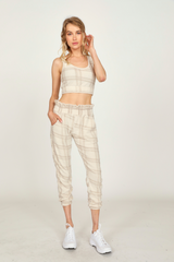 Winter Plaid Reverse Burnout Crop Top | Vintage Havana WINTER PLAID