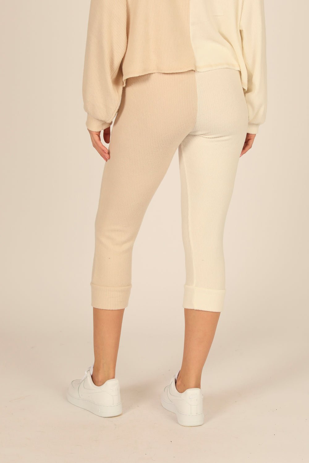 Brushed Hacci Rib Split Jogger | Vintage Havana