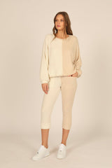 Brushed Hacci Rib Split Jogger | Vintage Havana
