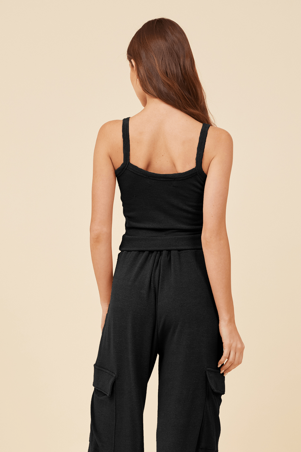 Black Knit Terry Tank | Vintage Havana Black