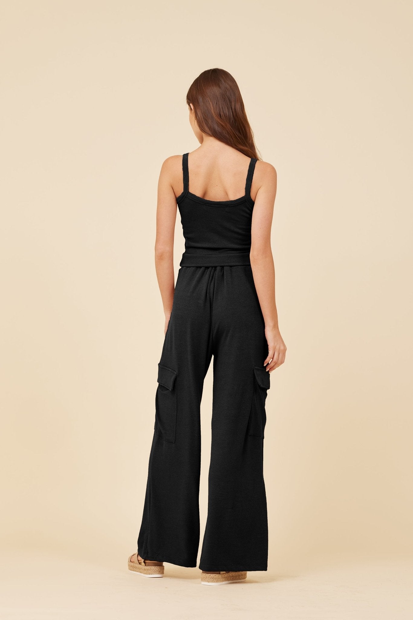 Black Knit Terry Tank | Vintage Havana Black