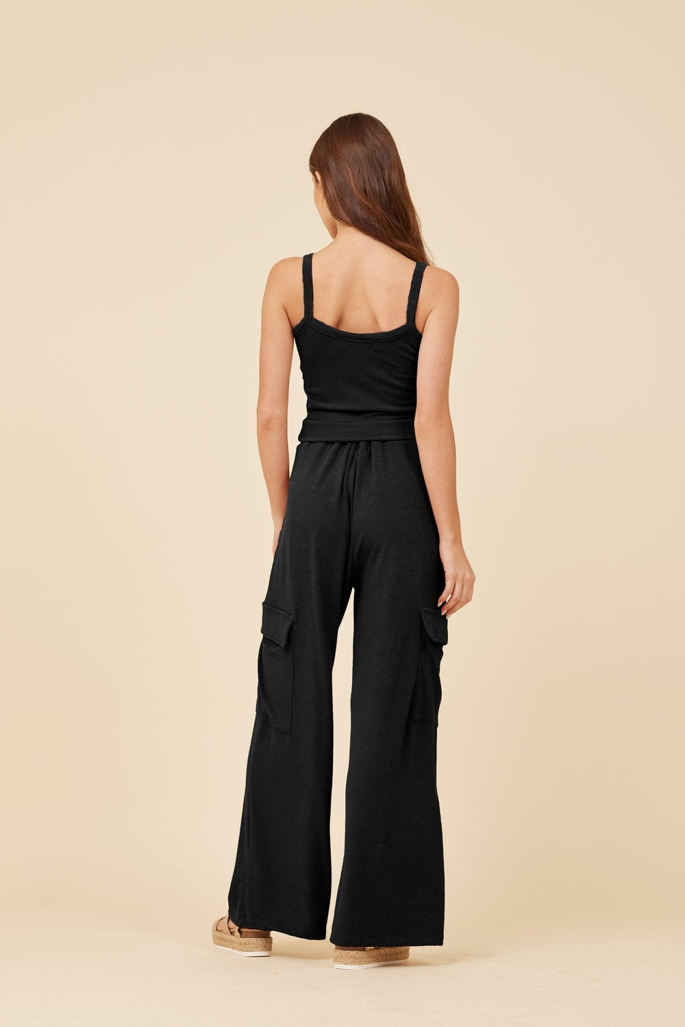 Black Knit Terry Tank | Vintage Havana Black