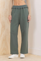 Fleece Pant with Rib Waistband - Olive | Vintage Havana Olive