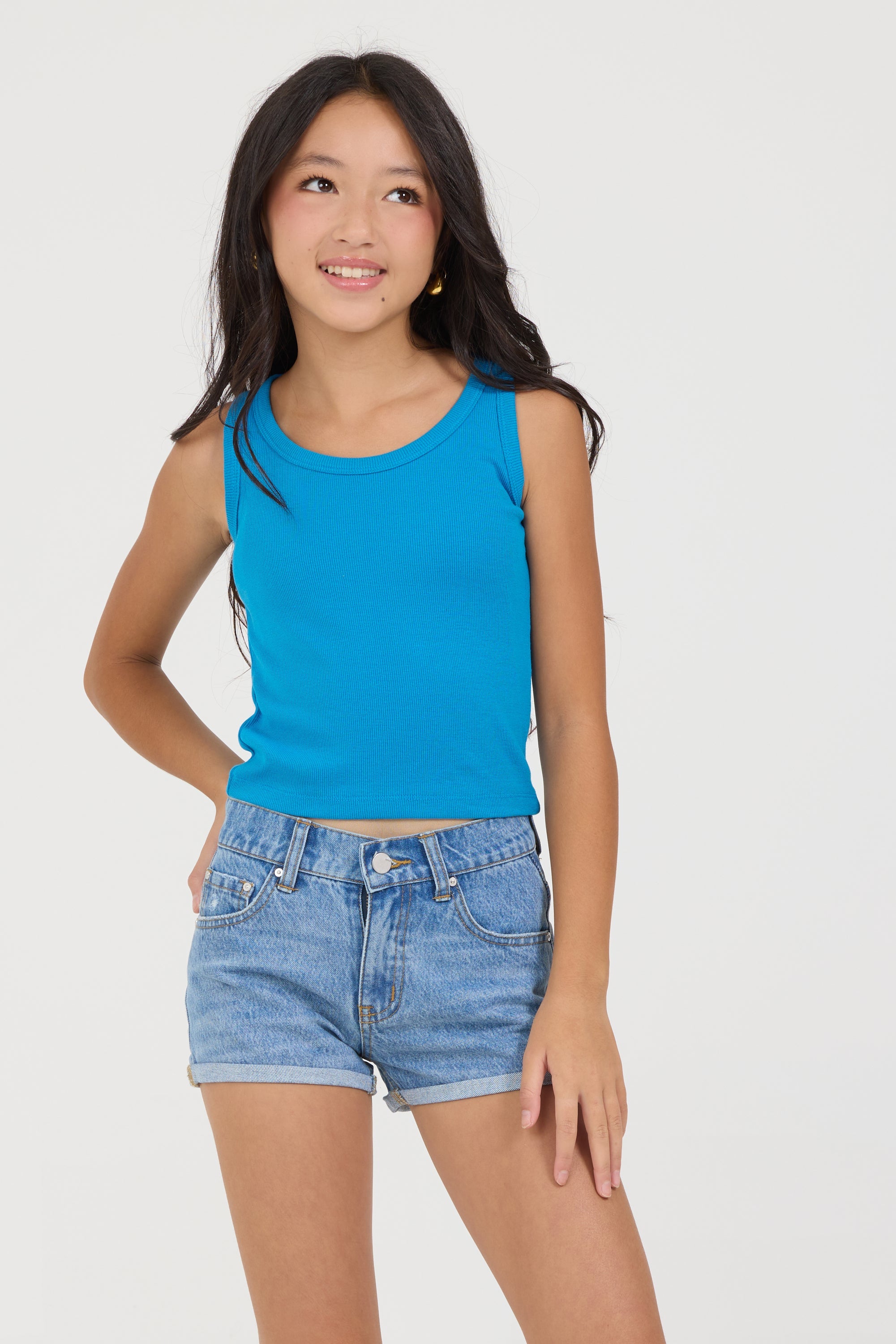 Kids Ribbed Tank | Vintage Havana Red