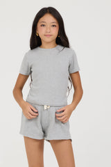 Kids Ribbed Baby Tee | Vintage Havana Red