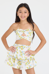 Kids Strapless Double Twist Top | Vintage Havana